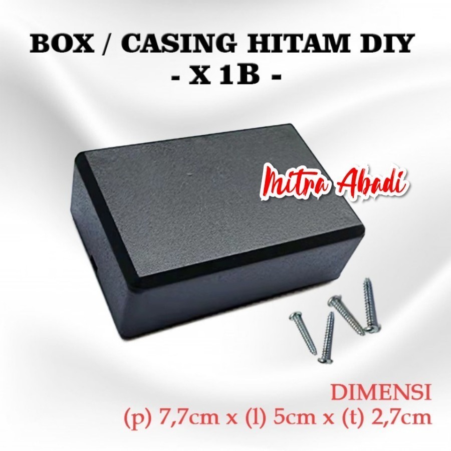 Box Kotak Casing Plastik X1B for Komponen DIY Ukuran 7,7 x 5 x 2,7 cm