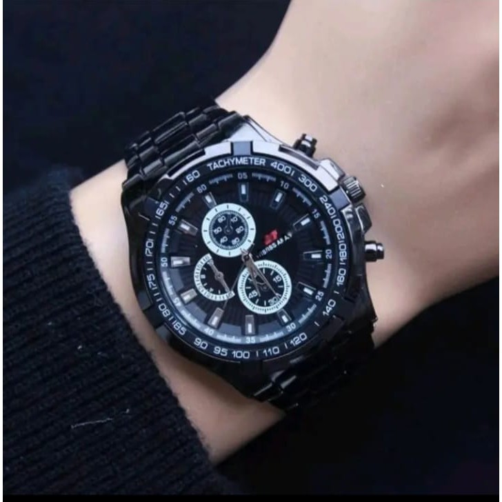 Jam Tangan Swiss Army Pria  Stainless Steel - Chrono - Jam tangan Rantai Sport  Terbaru Peremium Qua