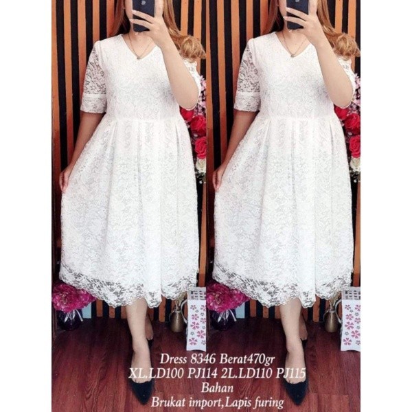 dres wanita Kristen brokat kembang khusus putih dan hitam/ GAMIS MODEL BARU MURAH