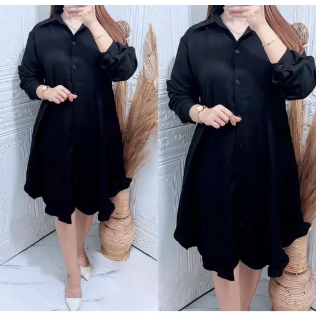 Tunik Rempel Baju / Atasan / Tunik Wini / Kemeja Tunik / Tunik Polos / Kemeja Tunik Wanita Big Size/