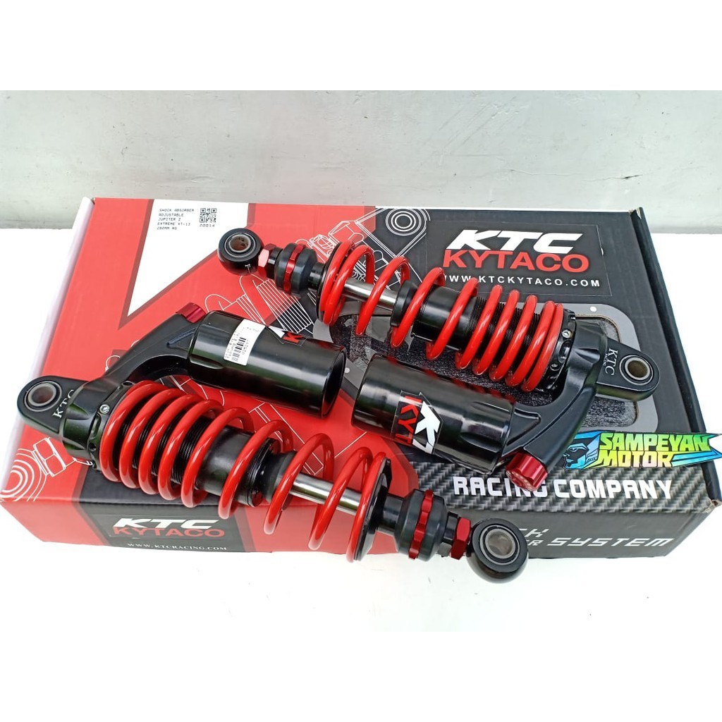Shock Sok Skok Belakang Tabung Atas Extreme XT-13 280mm Merah Grey KTC Kytaco