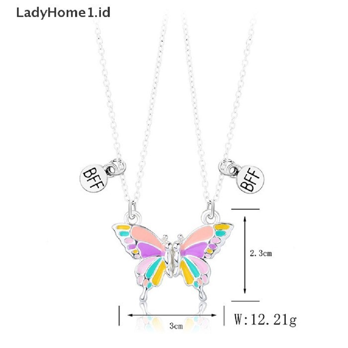 2 Pcs Best Friend Butterfly Necklaces BFF Friendship Necklace