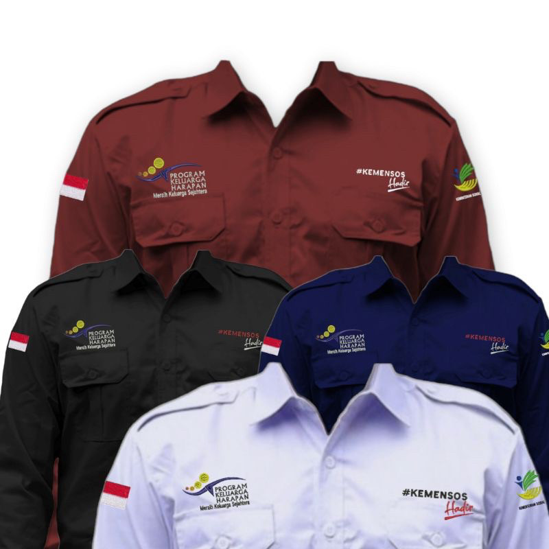 BIG SIZE kemeja PKH kemeja Kemensos hadir Baju PKH lengan panjang eklusif seragam pkh kemensos hadir