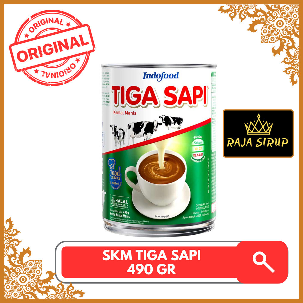 

Susu Kental Manis Tiga Sapi 490gr / SKM Tiga Sapi 490gr