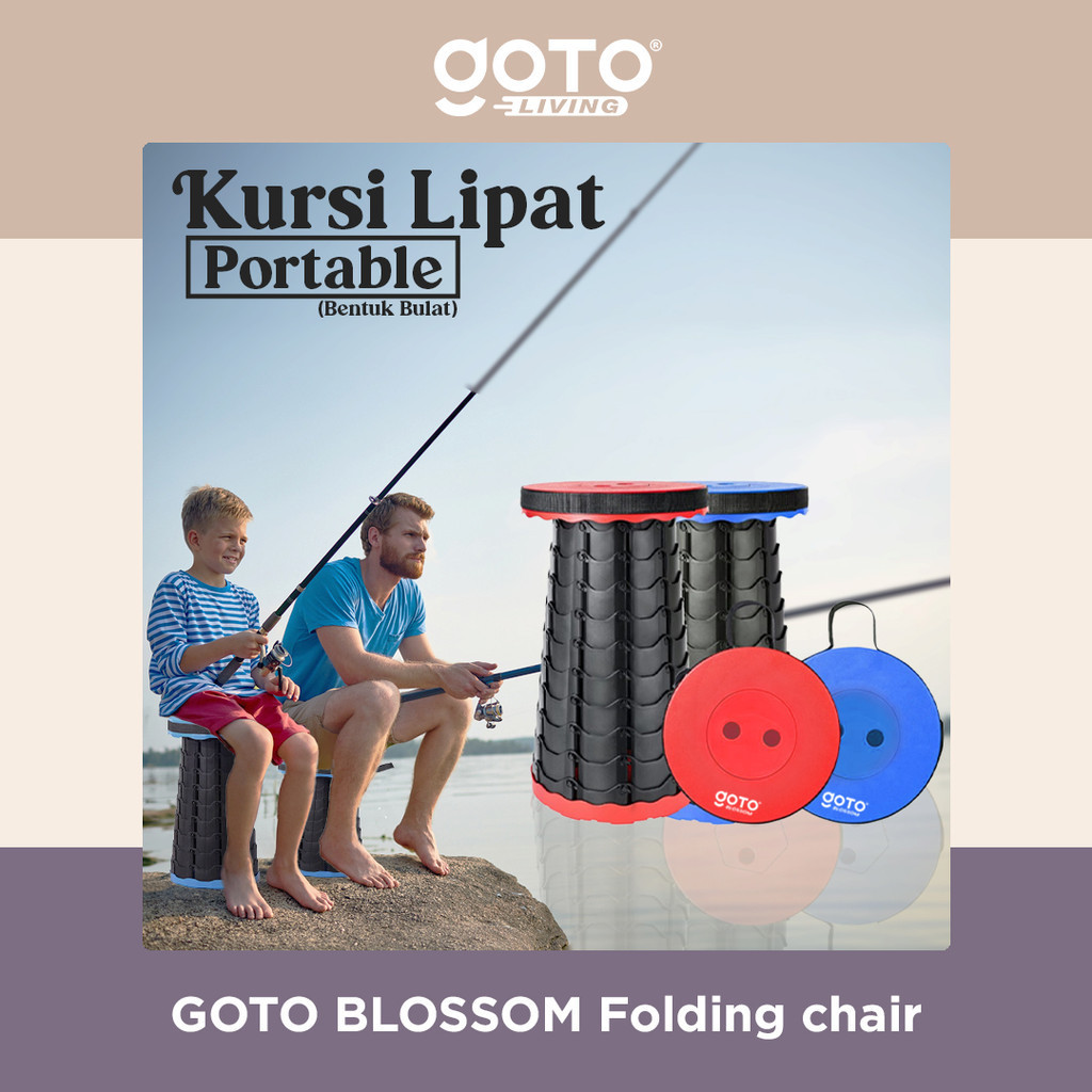 Goto Blossom Folding Chair Kursi Lipat Bulat Outdoor Camping Portable