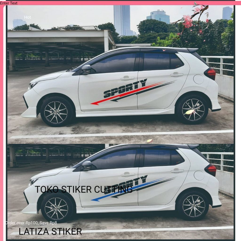 CUTING STIKER MOBIL STIKER LIS STRIPING MOBIL Stiker Mobil Agya Keren Cutting Variasi Ayla Lis Body 