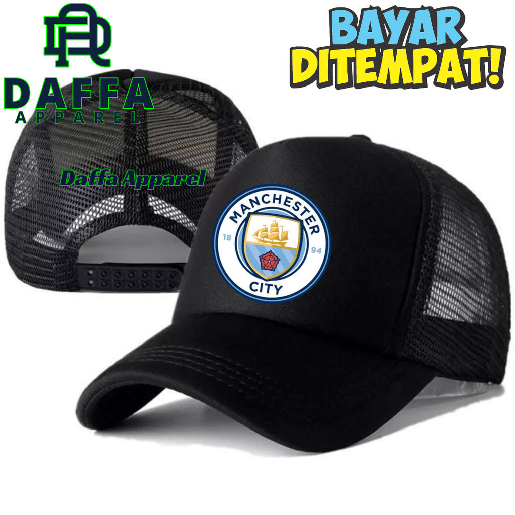 Daffa Apparel Topi Trucker MANCHESTER CITY - Topi Distro MANCHESTER CITY Logo - Topi MANCHESTER CITY