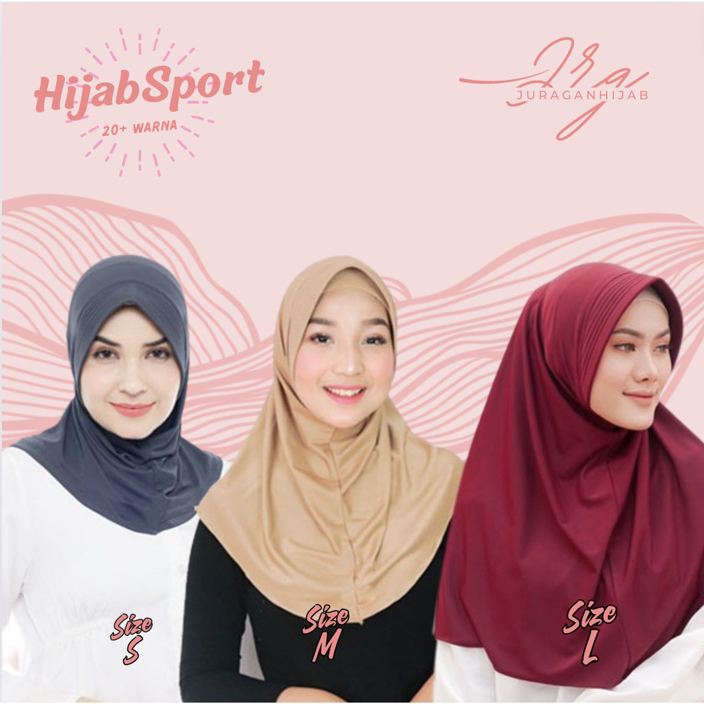 jilbab volly sport olahraga / hijab instan bergo sport daily jersey Size S M L