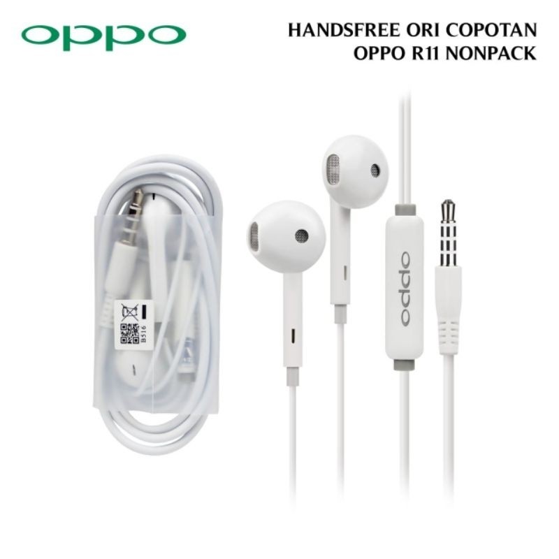 Headset R11 Oppo Ori copotan Hp Hf Extra Bass Plus packing warna putih TokoPernik