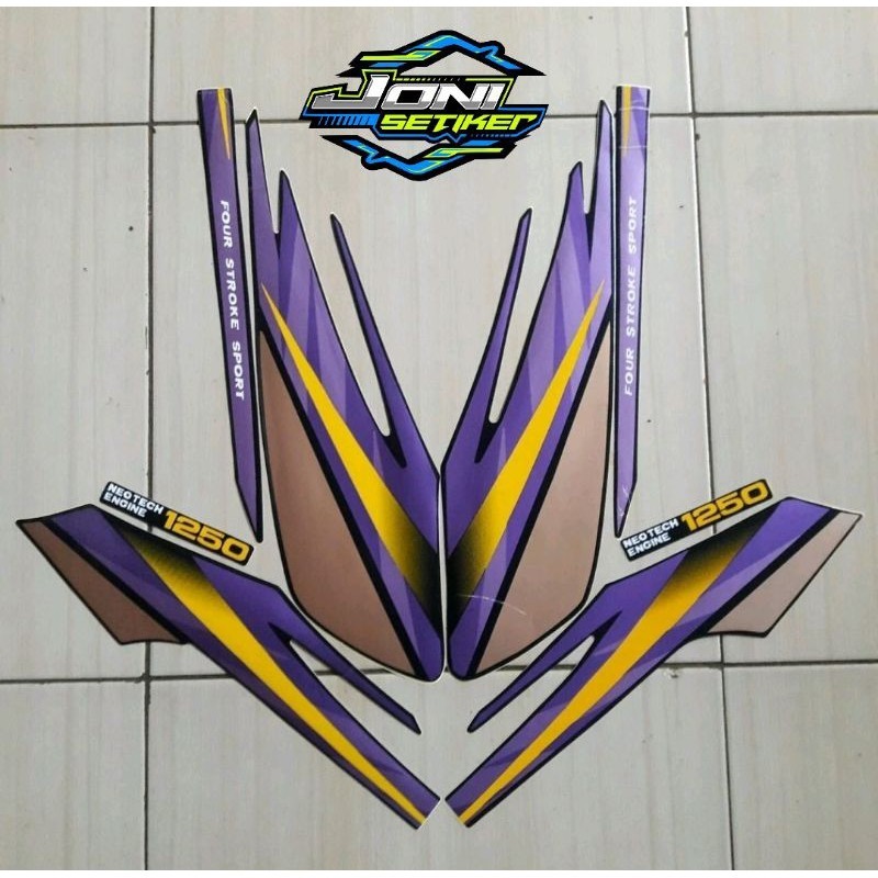 Striping Stiker Motor Honda GL Max 1998 Hitam ungu