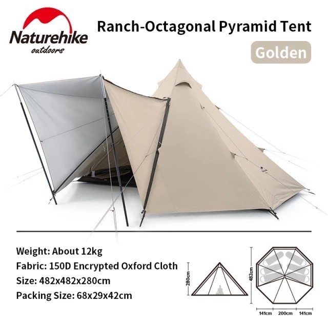 Tenda Ranch Octagonal Pyramid Naturehike NH20ZP014 Tenda Glamping