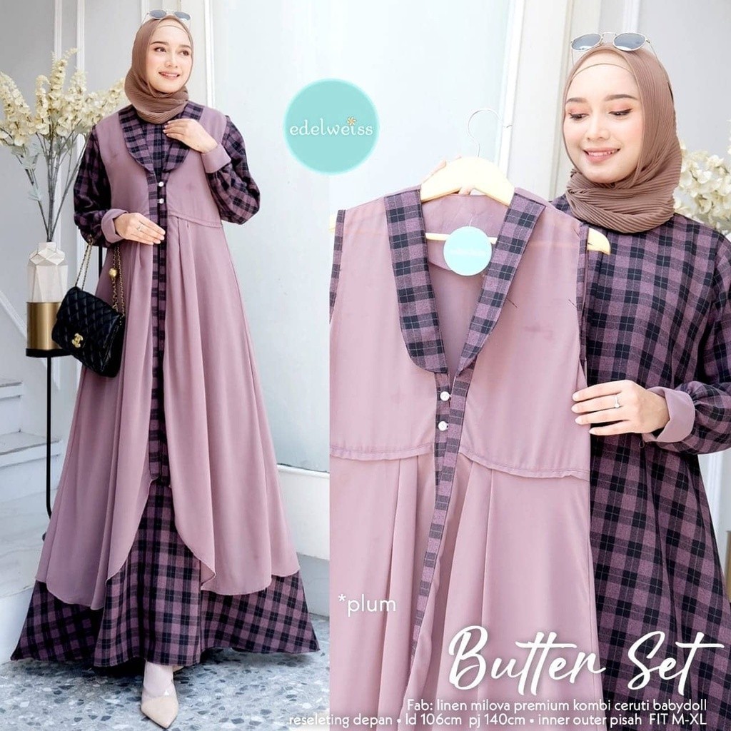 GAMIS SUPER JUMBO PLUS BLAZER CERUTY PISAH BUTTER// Gamis SHAKILA JUMBO LD UP TO 140//BAJU WANITA MO