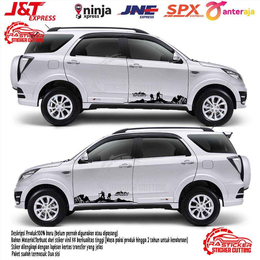 Stiker mobil toyota rush stiker body samping mobil rush stiker striping variasi mobil rush