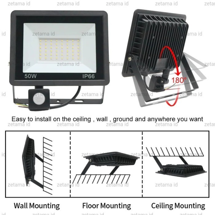 QH Lampu Sorot Sensor Gerak Induksi Sensor Cahaya Outdoor 220V AC Led Floodlight Induction