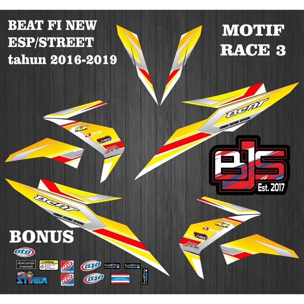 striping beat fi new - stiker striping list variasi beat fi new esp street 2016-2019 race 3