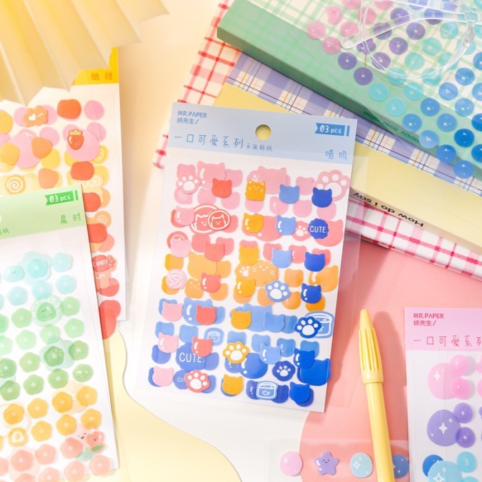 

Deco Sticker PET Kawaii Journal Sticker Colorful Stiker Lucu Unik DOT THEME