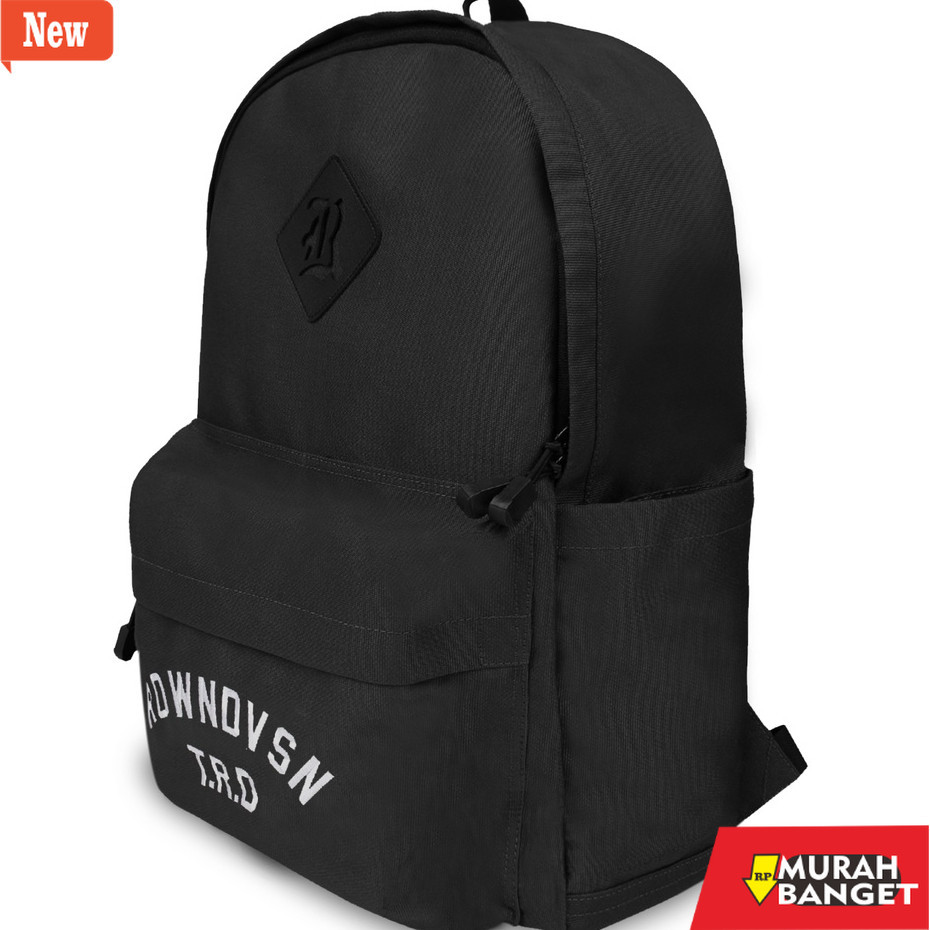 Tas Ransel Pria Kekinian Rown Dvsn Bag pack Black White - Rown Division Tas Ransel Croisa Black Whit