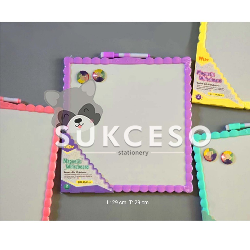 

Fancy Whiteboard Pastel Color Magnet JL-116 Papan Tulis Kotak 29 x 29 cm