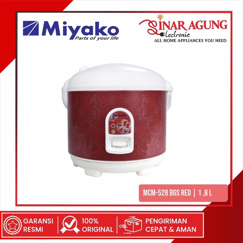 MIYAKO MCM-528 BGS / MCM528BGS RICE COOKER 1,8 L 3 IN 1 - RED
