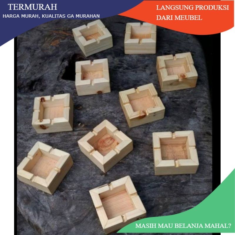 Tempat Rokok Kayu Murah / asbak