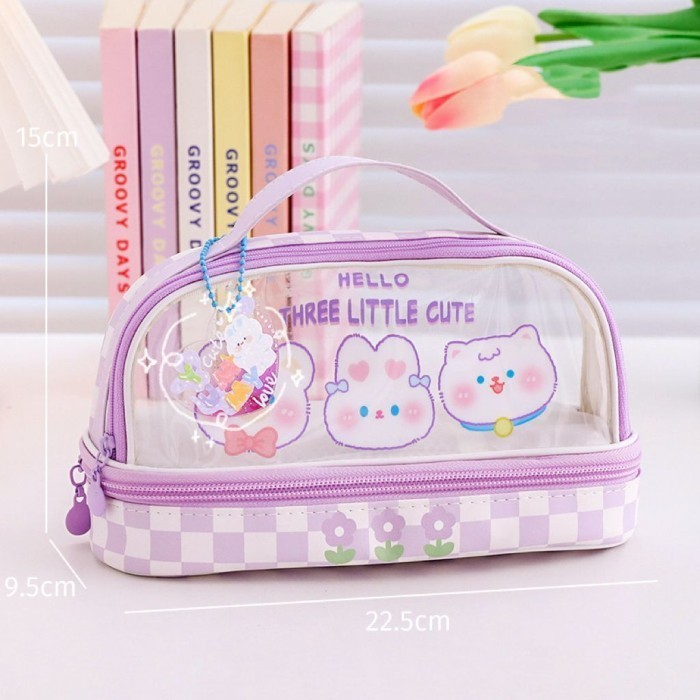 

[New]Best Seller ST4 Kotak Pensil 2 Tingkat Kapasitas Besar ,Tas Alat Tulis , Tempat Pe - ST4/ UNGU