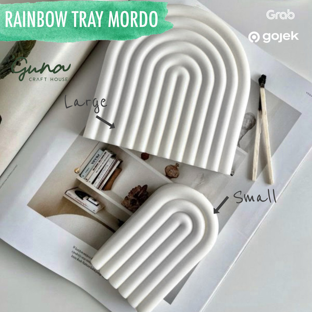 Tatakan Serbaguna Mordo Rainbow Tray Concrete Tray Coaster Pembatas Buku Estetik Industrial Nampan P