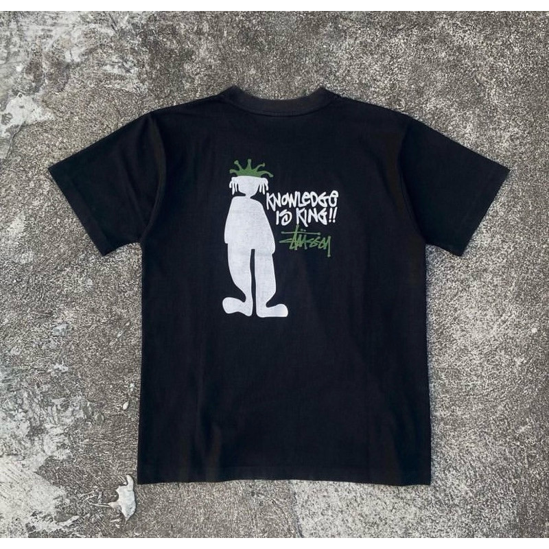 KAOS T-Shirt STUSSY KNOWLEDGE IS KING Bahan Tebal Cotton Combed 24s bahan cotton combad24s lembut ny