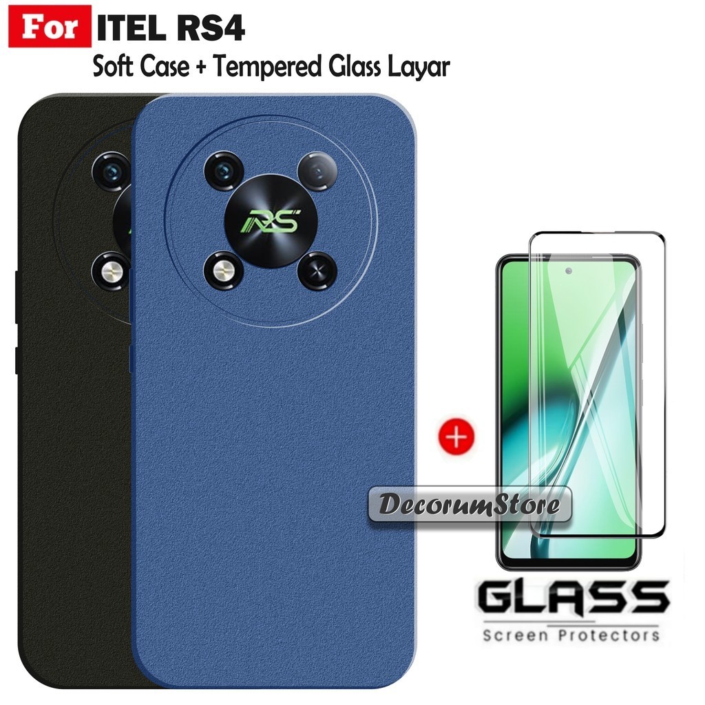 Casing Hp ITEL RS4 Soft Case Matte Anti Licin Free Screen Guard Full