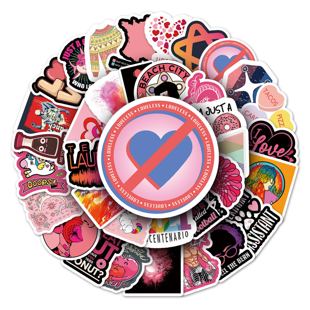 

Sticker Pack vinyl isi 50 - 100 pcs | anti air varian RED SERIES | glossy matte | laptop helm tumbl koper Stiker