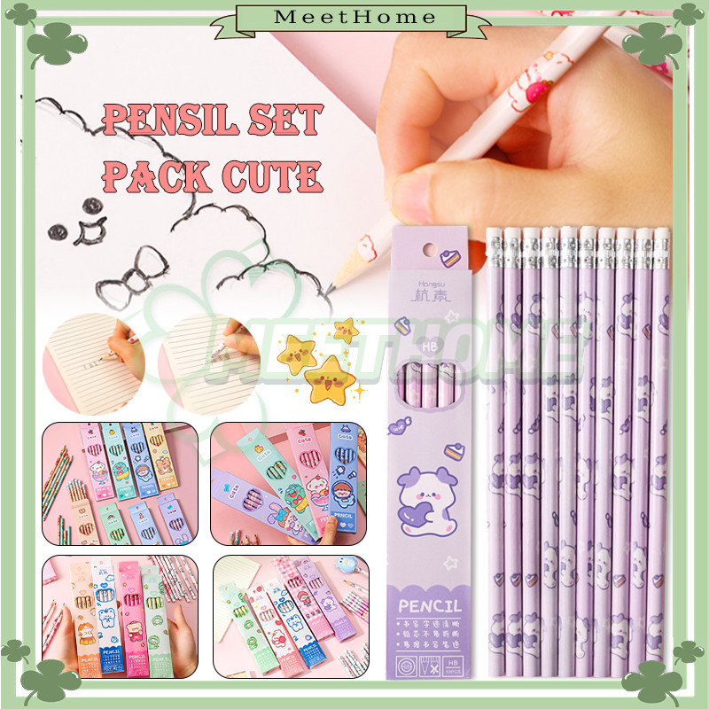 

Pensil Set Pack Cute/Pensil Penghapus Set 10 Pcs/Pensil Anak Karakter Lucu/10Pcs Pensil Motif Kartun Lucu