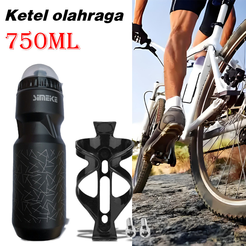 Paket Botol Minum Sepeda 750ml Dan Holder Botol Sepeda BONUS baut