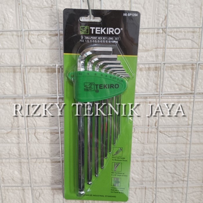 TEKIRO KUNCI L BALLPOINT PANJANG SET 9 PCS 1.5-10MM KUNCI L TEKIRO SET