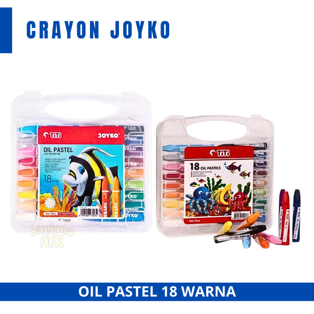 

Crayon / Oil Pastel / Crayon Warna Sekolah Anak Joyko 18 Warna