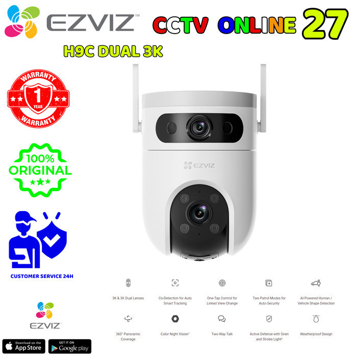 

EZVIZ H9c 5MP+5MP OUTDOOR WIFI CAMERA WITH DUAL MOTORIZED PAN/TILT 360