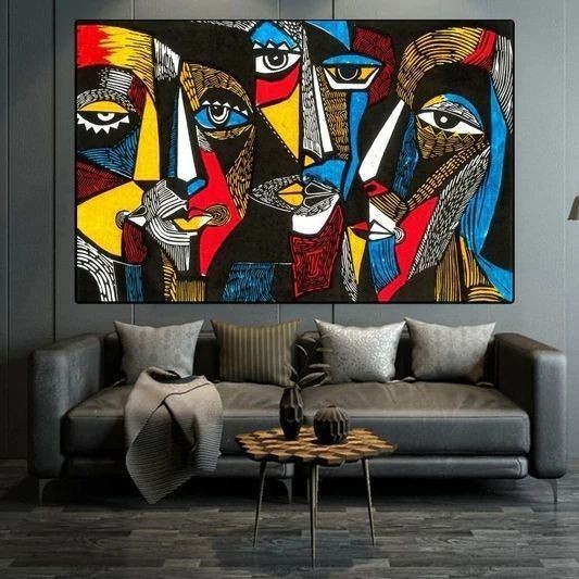 Lukisan Karikatur Wajah Modern art