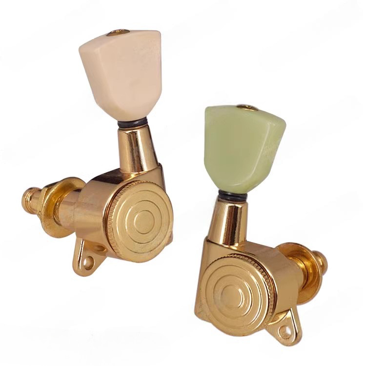 Knob Senar Gitar Listrik Kunci Vintage Lock Tune, Knob Senar Gitar Listrik Kayu dengan Fitur Kunci K