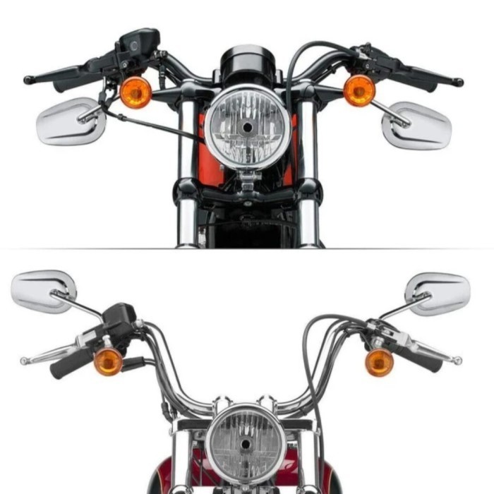 SPION MIRROR HARLEY DYNA TOURING SPORTSTER SOFTAL skinner chrome