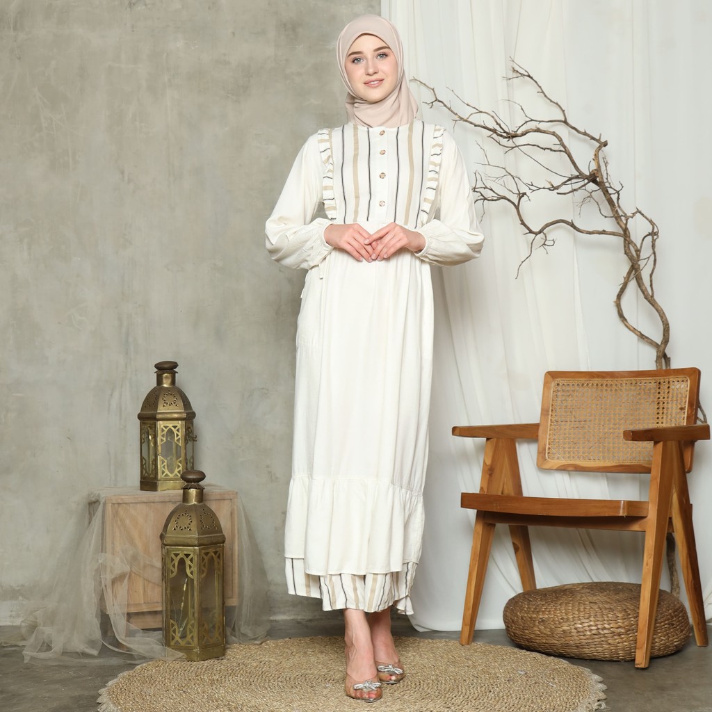 RILLEY - Gamis Kayana | Dress Panjang Muslim Wanita | Gamis Wanita Terbaru Bahan linen
