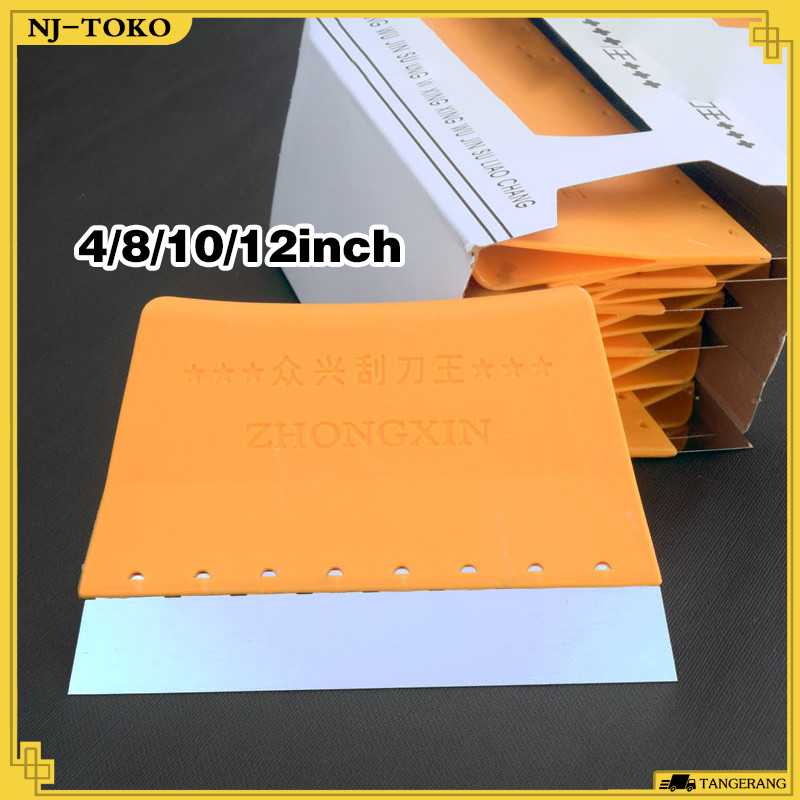 6/8/10/12" Kape Gypsum Stainless Steel Skrap Dempul Stainless Untuk Reparasi Drywall Alat Dempul Gyp