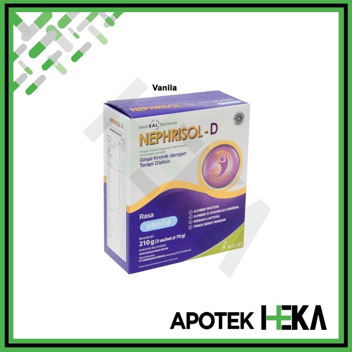 

Nephrisol-D Vanila 231 gram - Susu Pasien Ginjal Dialisis - Vanila 210g