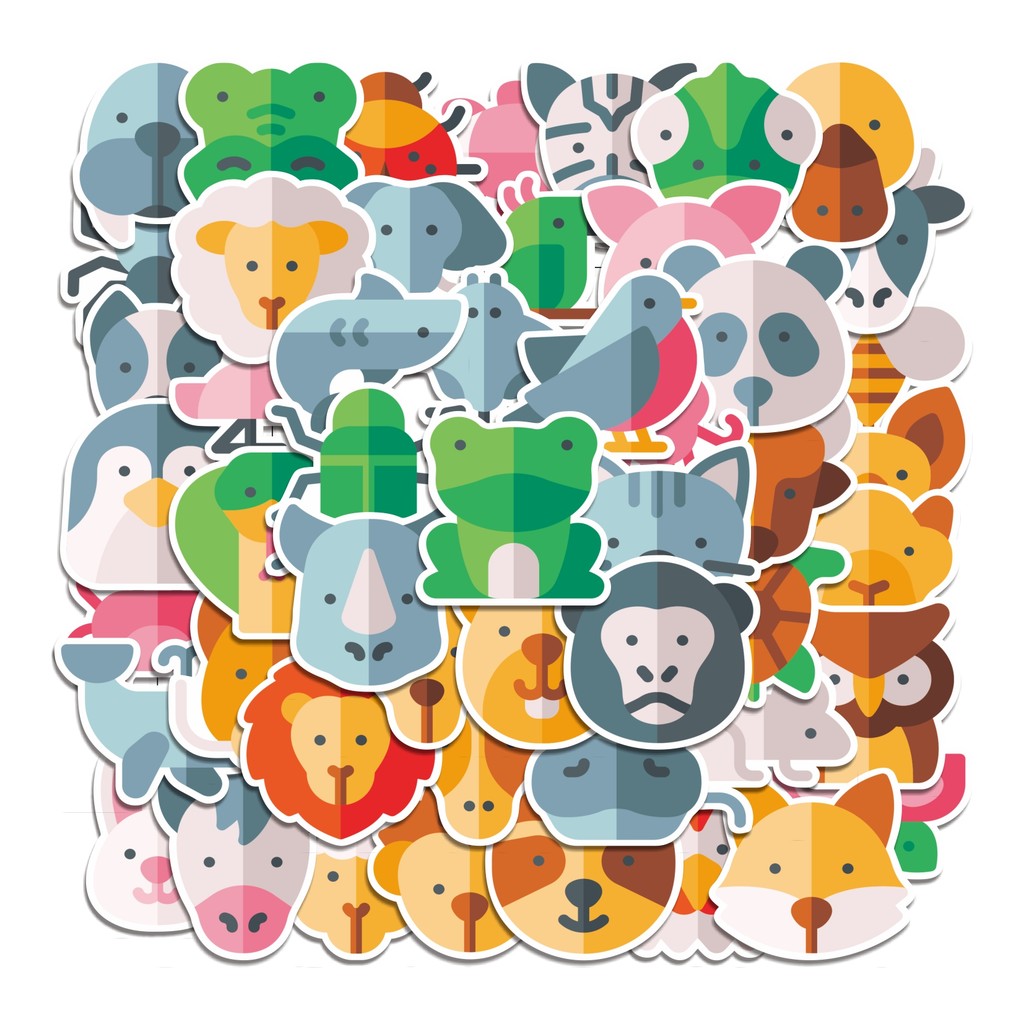 

COD 50 Pcs Stiker Animals Flat Icon Lucu Anti Air Untuk Dekorasi Notebook Sepeda Skateboard Handphone