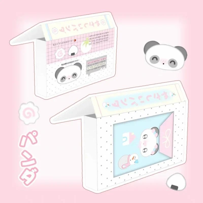 

A6 File Folders Panda Cut Film Sticker Tape Storage Container Cute Storage Box for Arts Diy Crafts Album Journal Planner