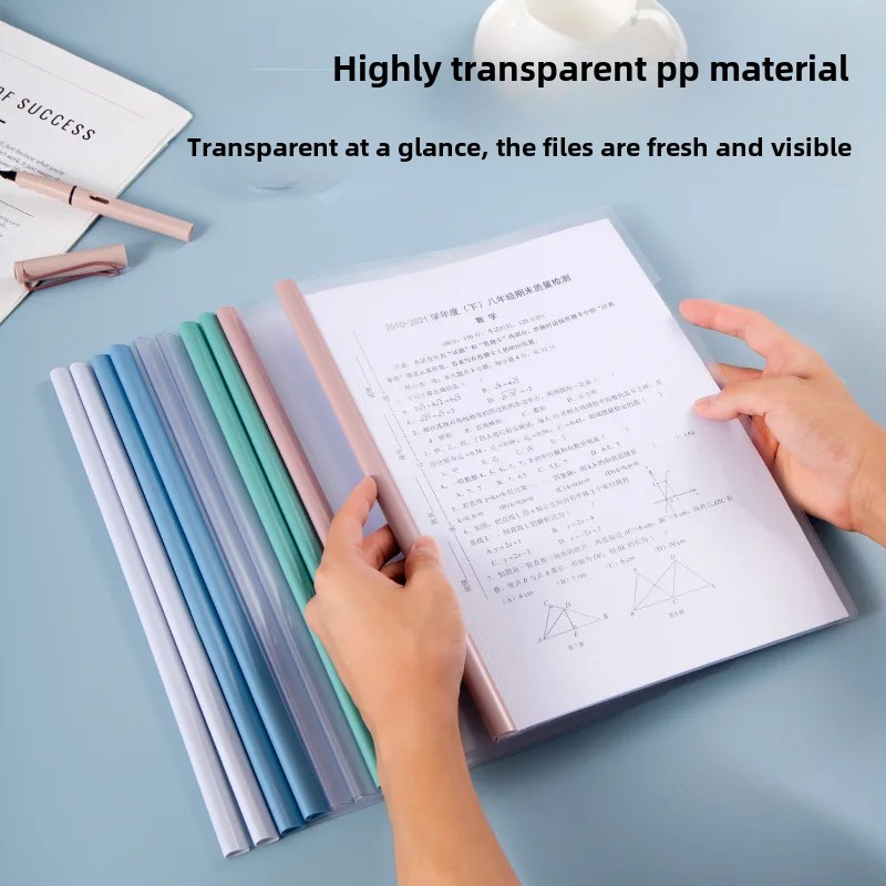 

Waterdrop Shape Transparent A4 File Folder With Pull Bar Plastic Document Holder Cover For Books And Tests Paper Archive Organiz