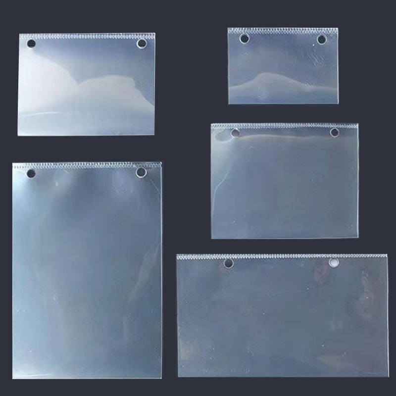 

10pcs/Lot Transparent Plastic Folder Storage Bags 2-Hole Hanging Protective Bag Paper Cardstock Pocket Organizer Holders Station