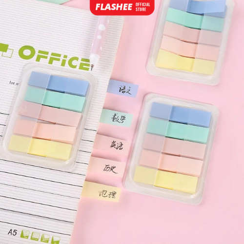 

Sticky Note Penanda Buku 100 Lembar Warna-warni Kotak Sticky Notes Stiker Penanda Indeks Tahan Air Warna Solid