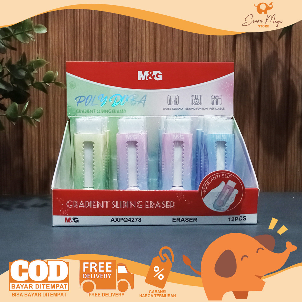 

M&G Poly Doba Series Sliding Eraser AXPQ4278 - Penghapus Geser Gradient Pastel SATUAN Murah