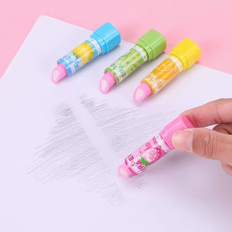 

-Penghapus pensil bentuk lipstik/penghapus warna-warni pola kartun