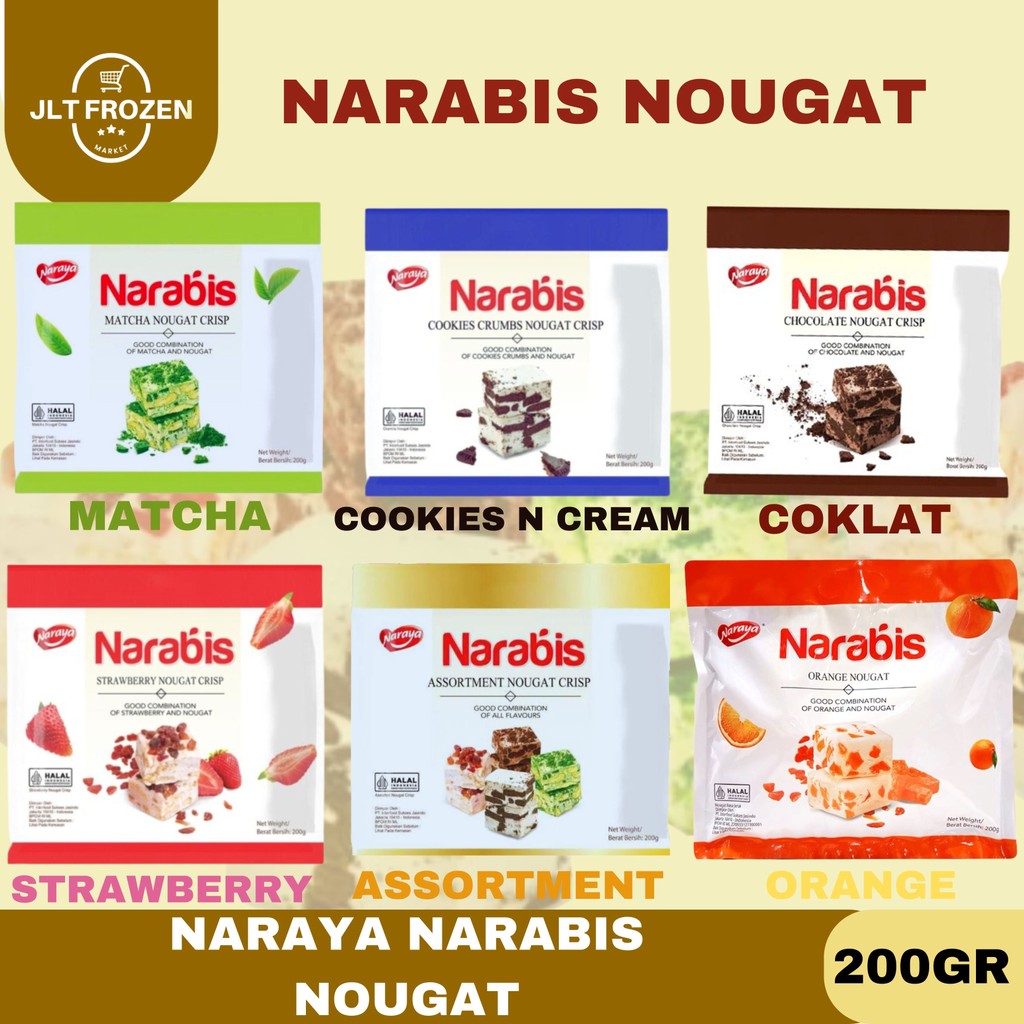 

Naraya Narabis Nougat Crisp Assortment / Matcha / Cookies & Cream / Strawberry Nougat - 200g