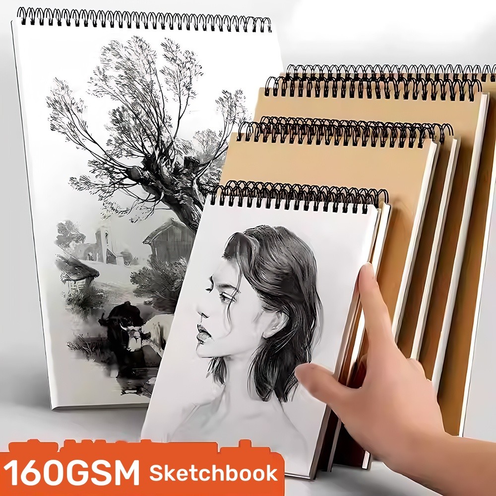 

Professional Sketchbook Thick Paper 160 GSM Spiral Oil Painting Notebook Art School Supplies Pencil Drawing Notepad