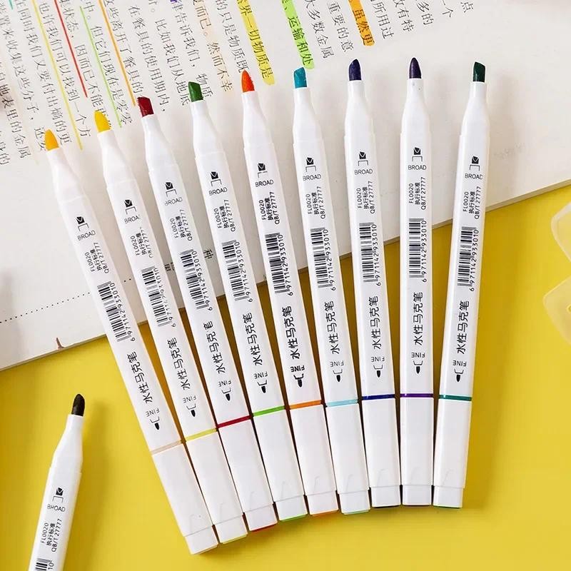 

18 Color Manga Drawing Markers Pen Based Sketch Felt-Tip Oily Twin Brush Writing Art Supplies Office School Accessories